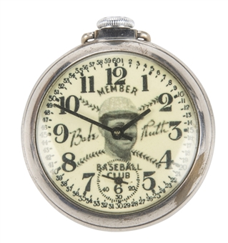 Circa 1930s 16 S Ingraham Babe Ruth Baseball Pocket Watch
